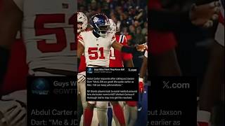 Abdul Carter says to stop pushing narratives #giants #abdulcarter #jaxsondart #trump #nfl