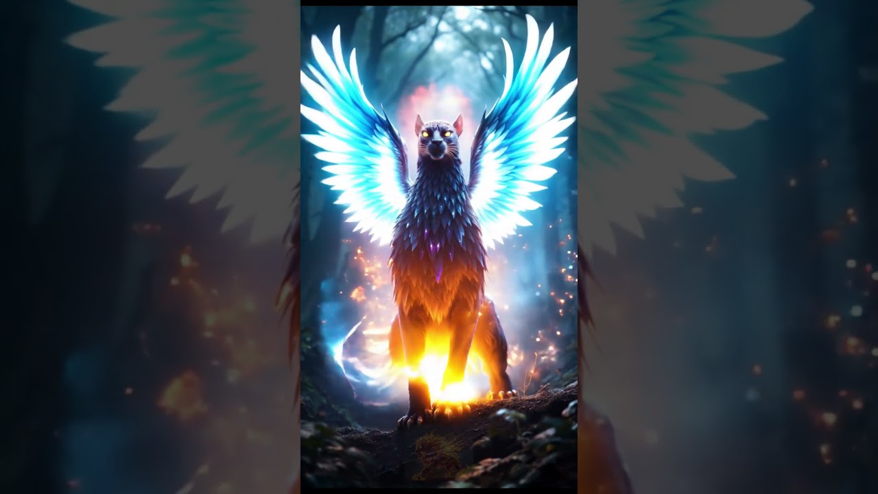 4k, Nightshade : The Phantom Panther-Falcon Hybrid in a Moonlit Misty Forest