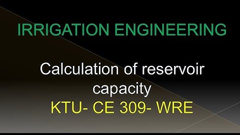 reservoir capacity for a crop