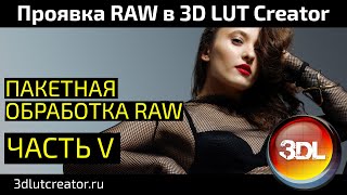 Проявка RAW в 3D LUT Creator, Часть 5. Пакетная обработка RAW