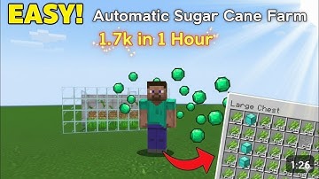 Minecraft Automatic Sugarcane farm for Bedrock edition! 