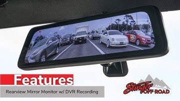 FEATURES: Jeep Rearview Mirror DVR Monitor | Front & Rear Recording | EchoMaster MRCHDDVRJW