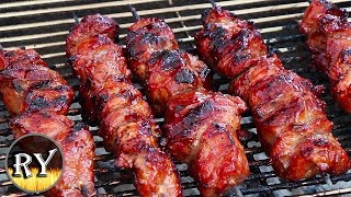 Filipino Style Pork Skewers Grilled On The Weber Kettle