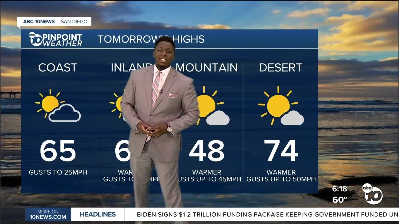 ABC 10News Pinpoint Weather with Moses Small: Drying out Monday - YouTube