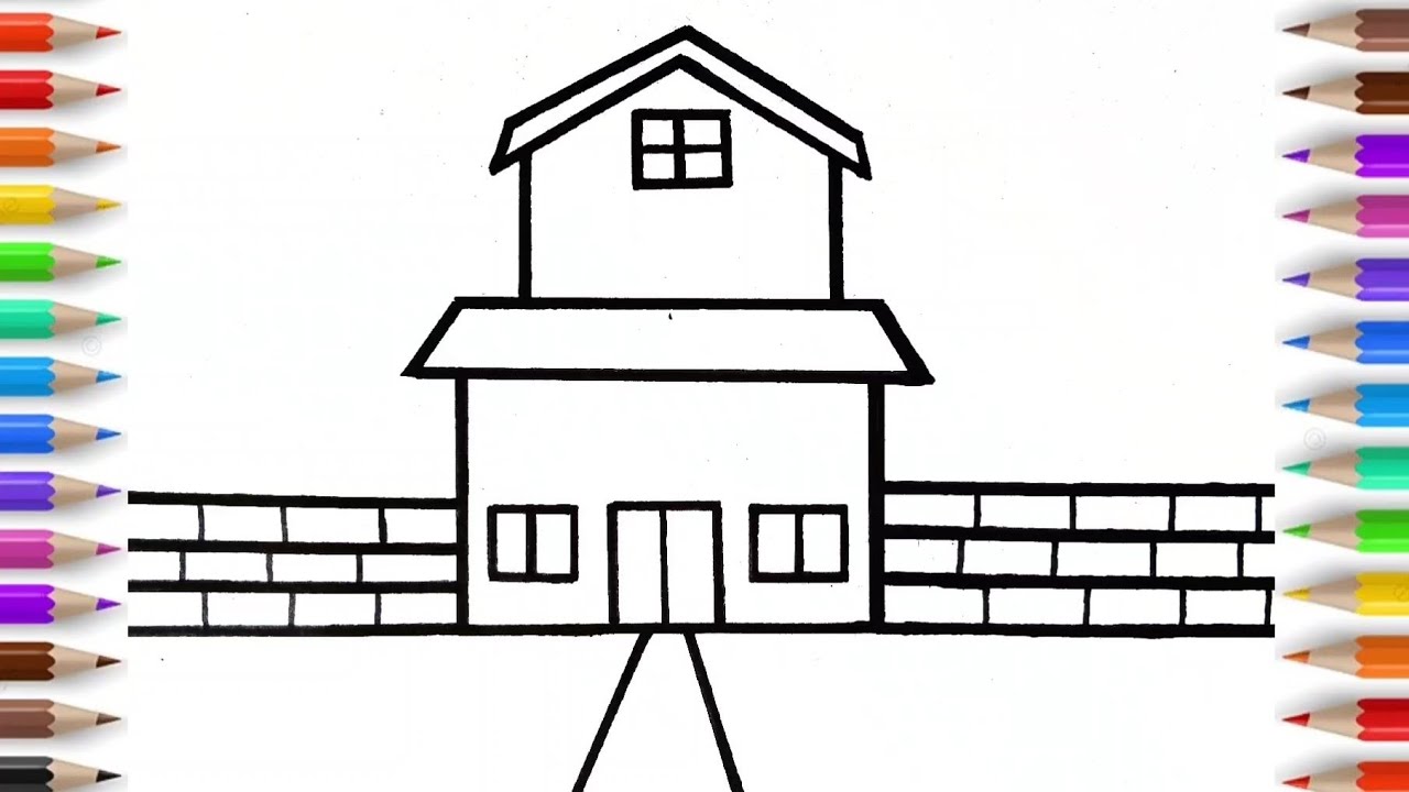 how to draw a house for kids drawing house painting house easy drawing