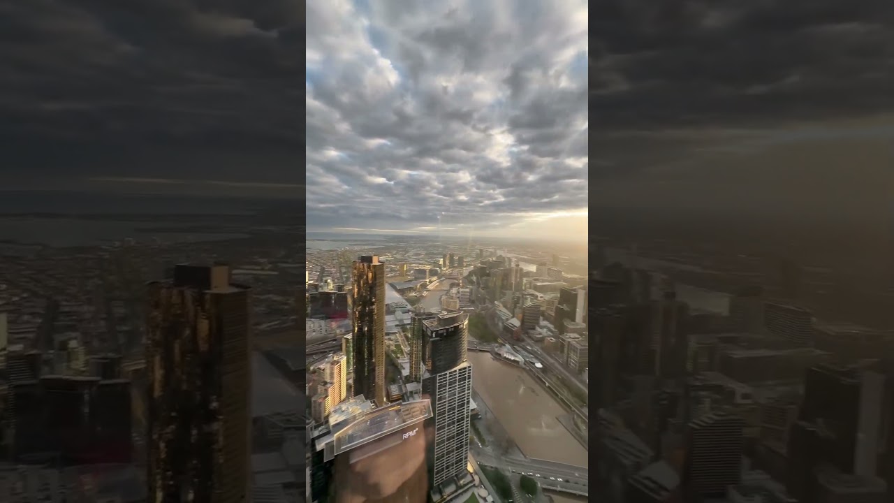 Views from the highest view tower in southern hemisphere. Melbourne Sky-deck. 