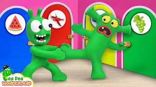 Pea Pea Explorers Mystery Food Doors Challenge With Friend | Cartoon for kids  Pea Pea Wonderland