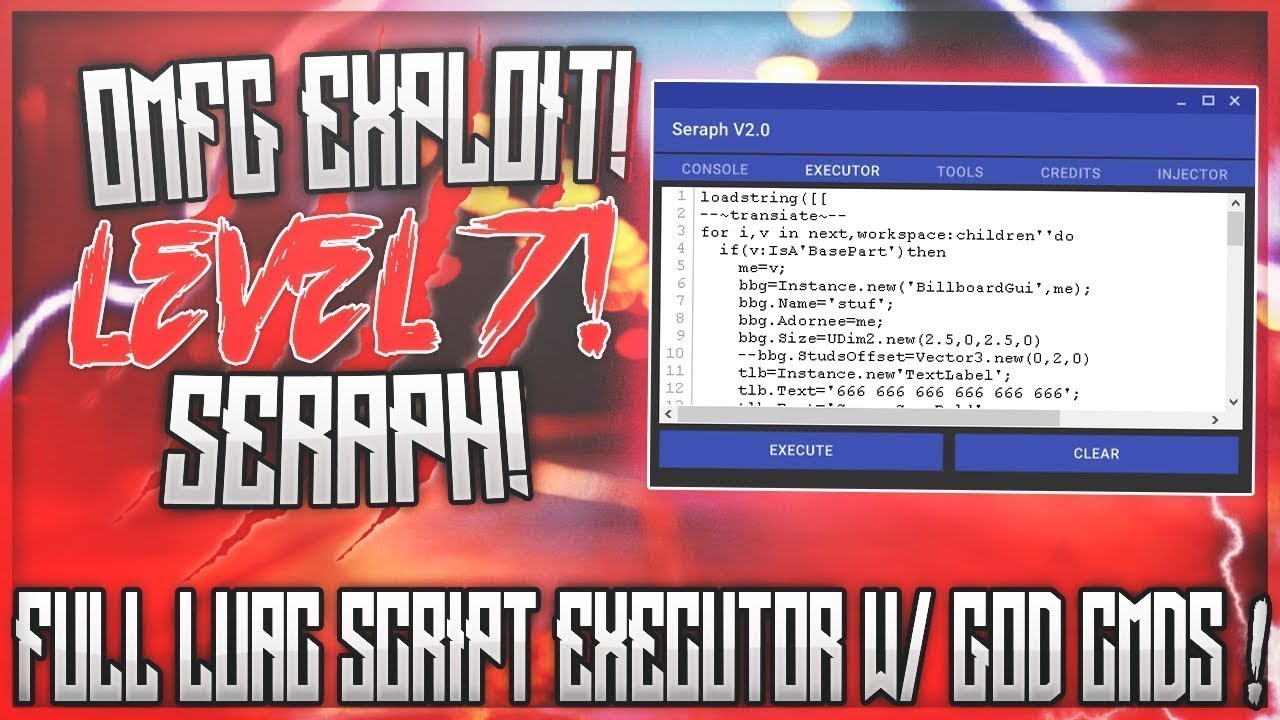 Op New Roblox Exploit Seraph Working Lua Wrapper W Green Fire Harambe More Youtube - new roblox exploithack seraph works lua wrapper w