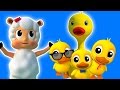 fünf kleine Enten | Kinderreime für Kinder | Bauernhof Lieder für Kinder in Deutsch