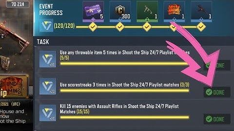 Call Of Duty Mobile Use scorestreaks 3 times in Shoot the Ship 24/7 Playlist matches Task Complete