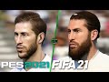 FIFA 21 vs PES 2021 - Real Madrid Player Faces Comparison