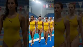 The beautiful swim team enters the stadium. #Athletes #Olympics #Beauty #Motivation