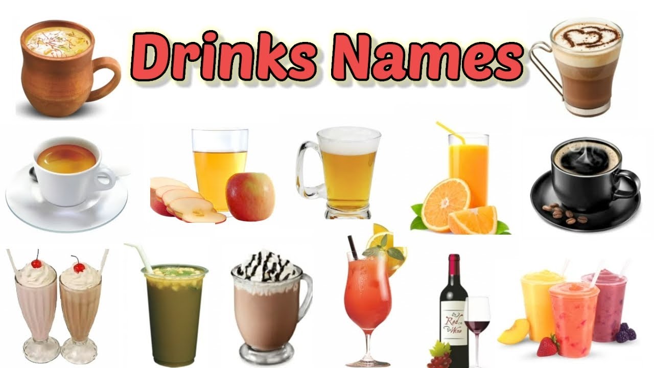 Drink Names in English | Drinks name | English Vocabulary Learn Drink Names for Kids in English |