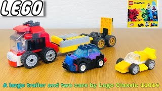 Lego Classic 11014 assembling to large trailer and two cars #152