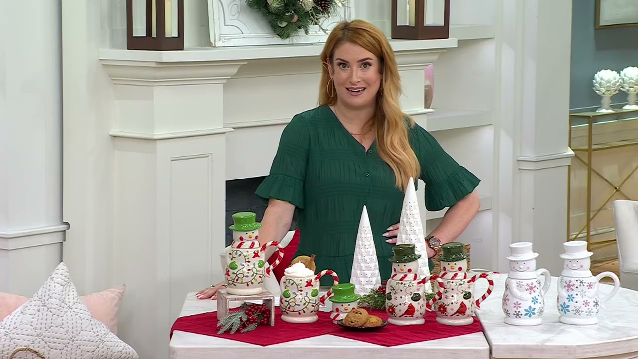 Temp-tations Nostalgic Seasonal Set of (2) Snowman Mugs on QVC
