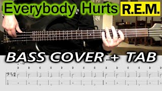 Everybody Hurts BASS COVER + TAB | R.E.M. | How To Play Easy BASS Song
