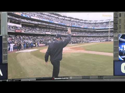 Mike Mussina throws out the Ceremonial First Pitch...