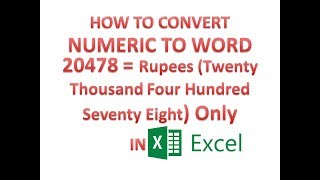 How to convert number to words in excel 2007 indian rupees