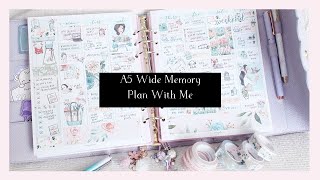Memory Plan With Me Ft. Print Petticoat Bandit | Aura Estelle A5 Wide Cloud Planner