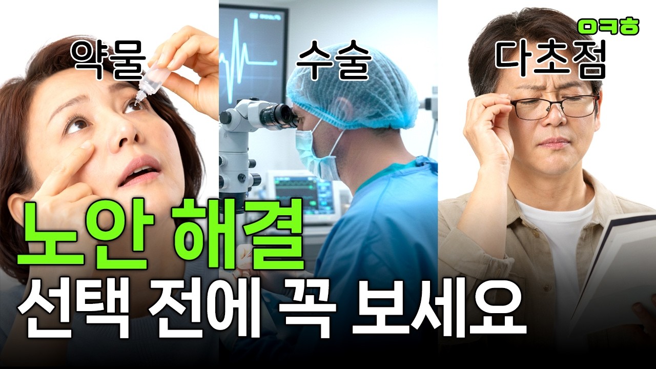 돈 버리기 싫다면 필청!  노안 해결법, 약물·수술·안경 장단점 한 번에 정리