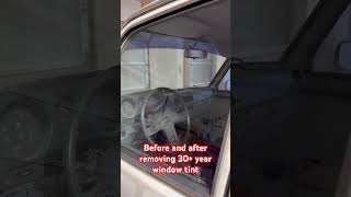 Used a new razor and a cheap steamer from Amazon #diy #windowtint #fj60 #cars #truck