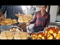 Jayesh Bhai Selling Cheapest Lunch Ever | LunchTime Rush For Aloo Puri | Indian Street Food