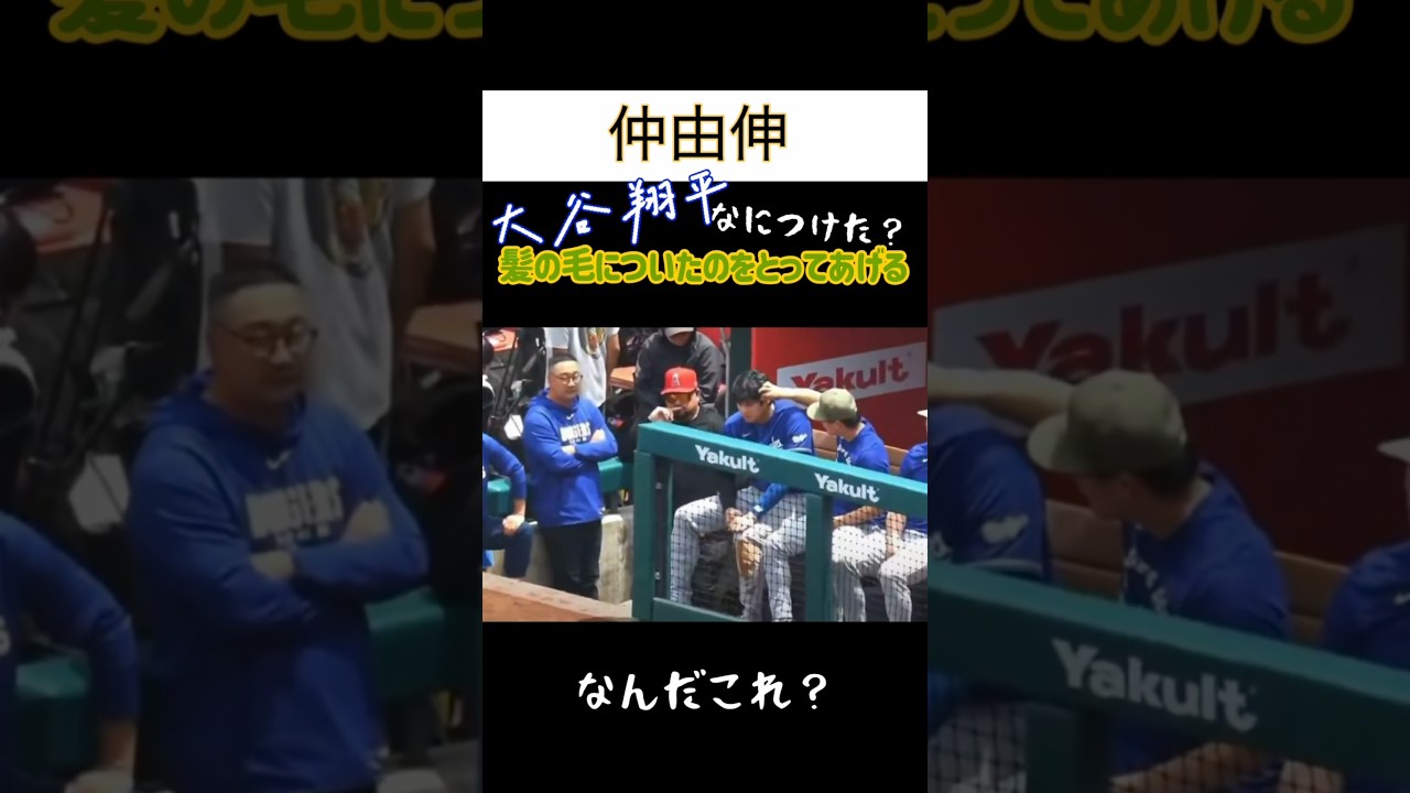 【何⁈】大谷翔平の髪の毛についてたのをとってあげる山本由伸