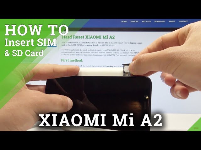 How to Insert SIM in XIAOMI Mi A2 - Install Nano SIM Card - YouTube