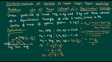 Center of mass of three particles at the three corners of a triangle for JEE and NEET