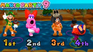 Mario Party 9 Garden Battle - Luigi Vs Birdo Vs Mario Vs Shy Guy (Master Difficulty)