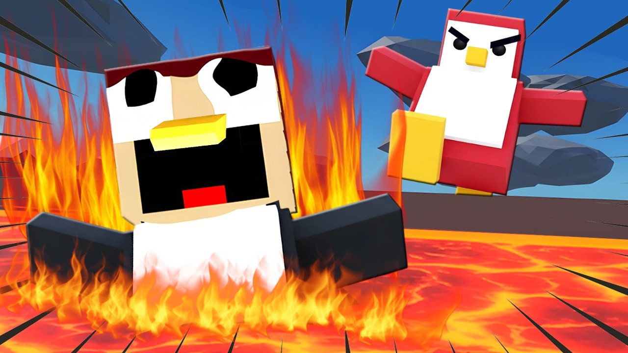 ¡PATEA AL PINGUINO pero CON LAVA! 🐧🐧🐧 | ¡Knockout! (ROBLOX)