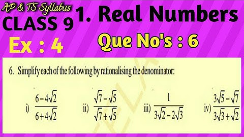 ||CLASS 9|| Ex:1.4 Question no : 6  Chapter No:1 Real Numbers || AP & TS Syllabus ||