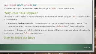 Solving the Could not find the defined object Issue in Scala Pattern Matching