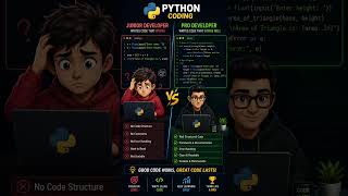python program junior Vs pro developer 👍#programming