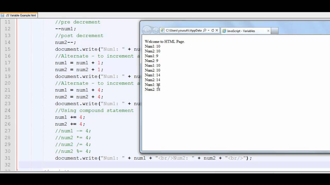 JavaScript Tutorial #6 - Working with Compound Operator - YouTube