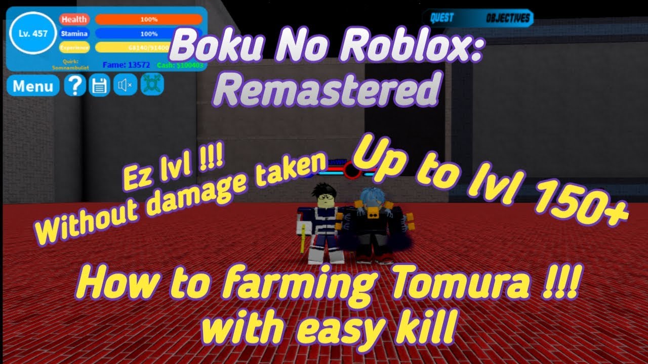 Boku No Roblox Remastered How To Kill Tomura Farming Method Youtube