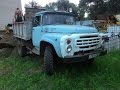 Old USSR truck ZIL, V8 engine / Старая техника - ЗИЛ 130 Самосвал/ Погрузчик  UNC 060