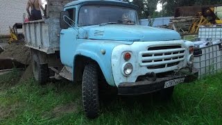 Old USSR truck ZIL, V8 engine / Старая техника - ЗИЛ 130 Самосвал/ Погрузчик  UNC 060