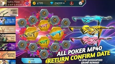 Poker Mp40 Return Confirm Date | Poker Mp40 Return Kab Aayega | Free Fire Midnight New Evo Bundle