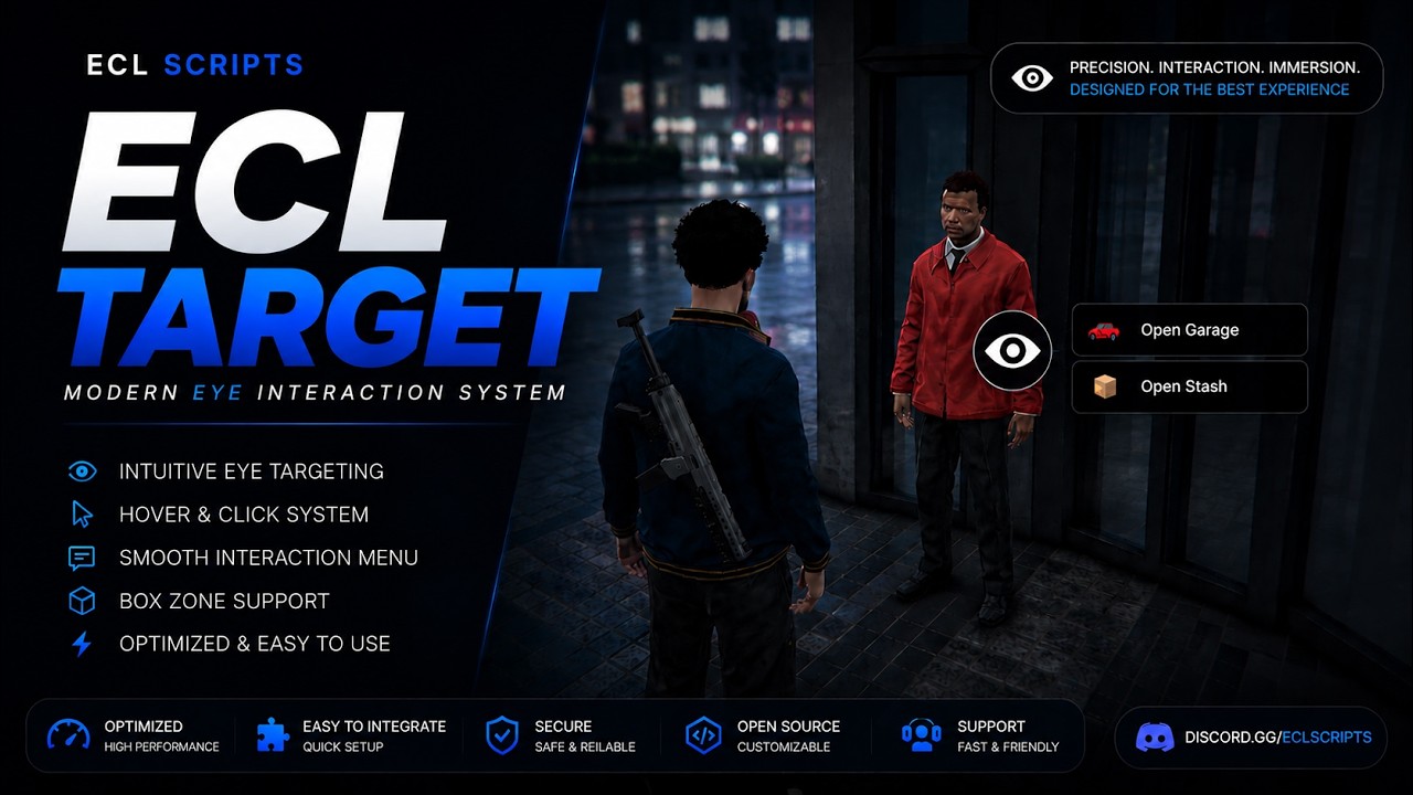 FREE ECL EYE TARGET SCRIPT FIVEM [ESX / QBCORE / STANDALONE] - YouTube