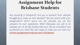 Get Assignment Help for Brisbane Students