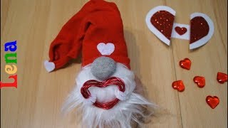 Socken Wichtel basteln zum Valentinstag ️ how to make a valentine gnome ️ гномик Валентин DIY