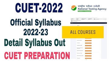 cuet official syllabus 2022 cuet 2022 updated syllabus| cuet details syllabus 2022 cuet preparation