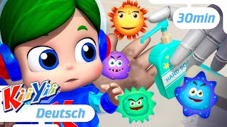 Waschen Sie Ihre Hände | KiiYii Deutsch | Cartoons und Kinderlieder