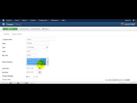 Creating Coupons With EShop – Joomla Online Store Component