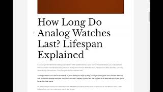 How Long Do Analog Watches Last?? Lifespan Explained! Information