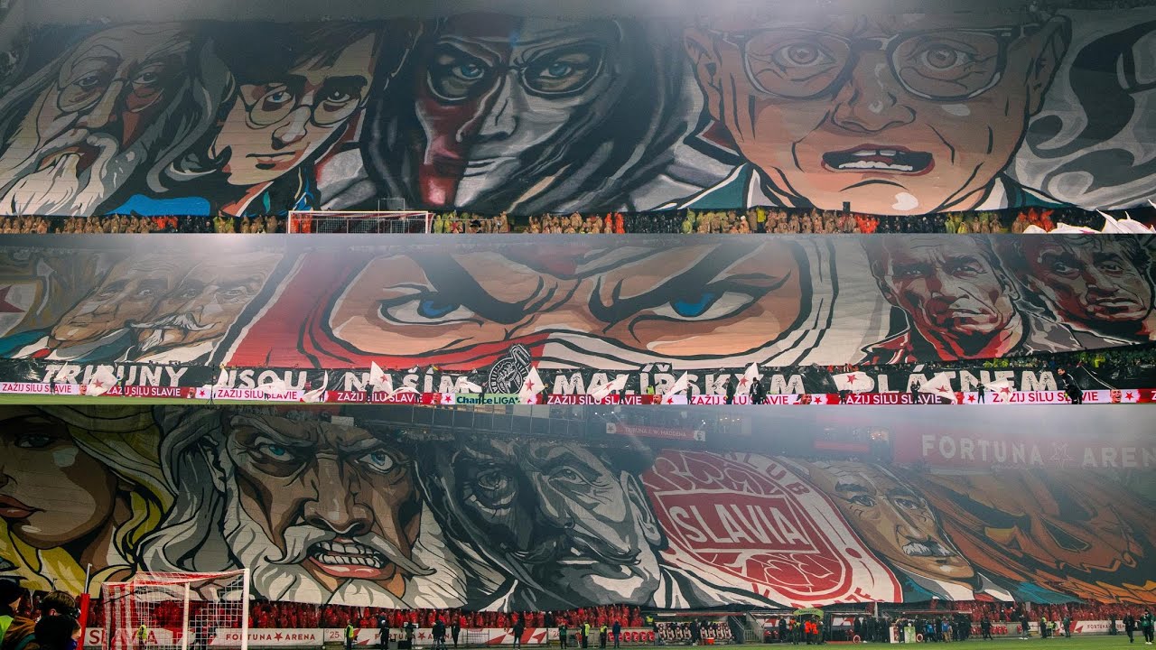 Slavia Praha 5:1 MFK Karviná 10.11.2024 (132 year choreo + pyroshow)