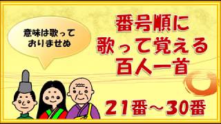 【百人一首の歌】２１番～３０番　（意味は省略しています）