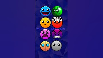 Geometry Dash Difficulty Face Names: 3D Version! #geometrydash #art