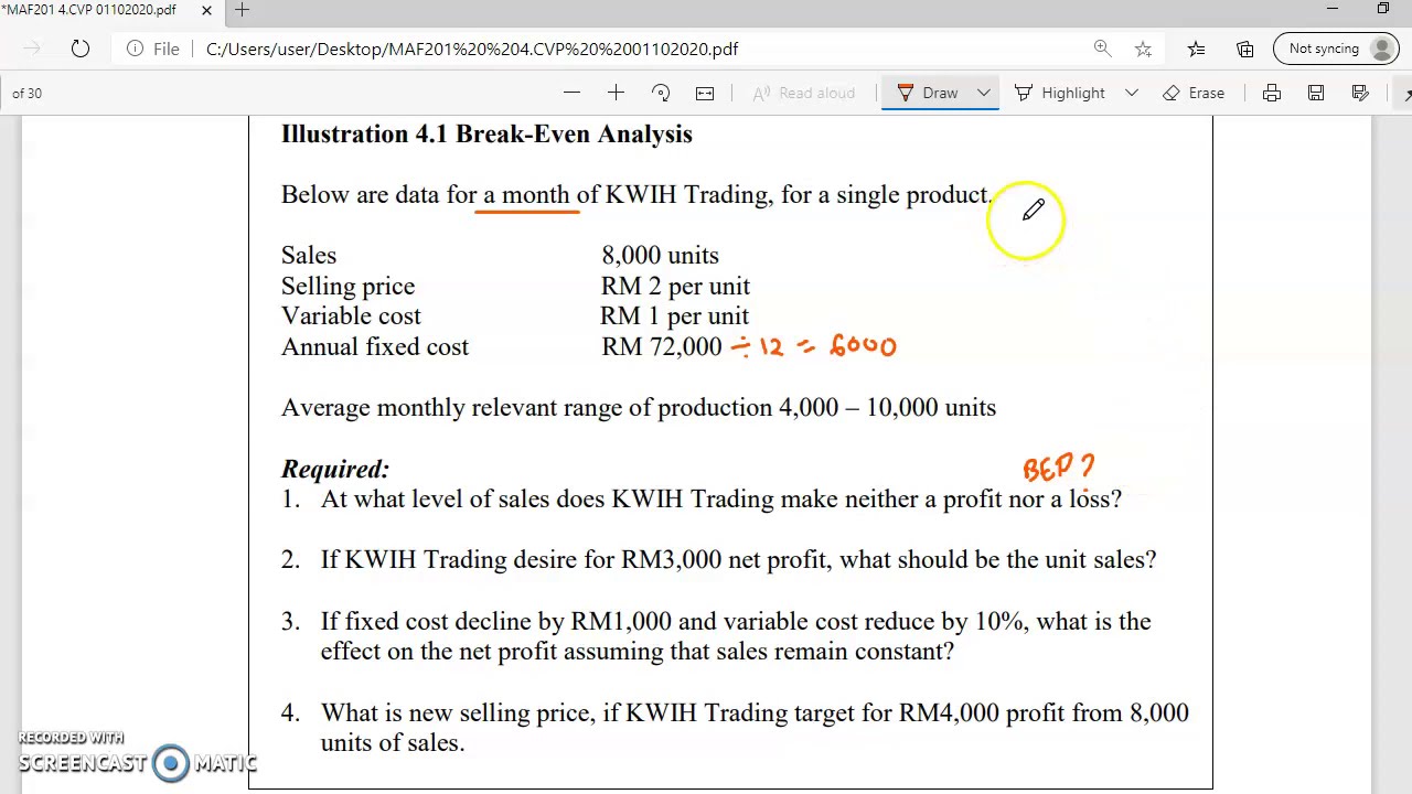 COST VOLUME PROFIT (CVP) Part 2